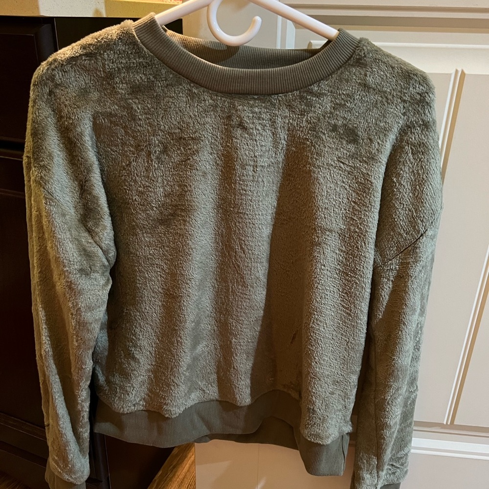 Pink Rose- Target Brand, Army Green, Comfy, Cropped Crewneck